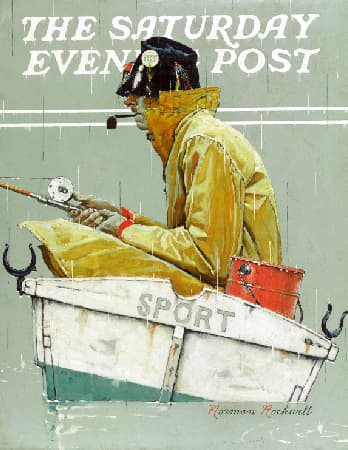 Sport (Man in Fishing Boat) by Norman Rockwell